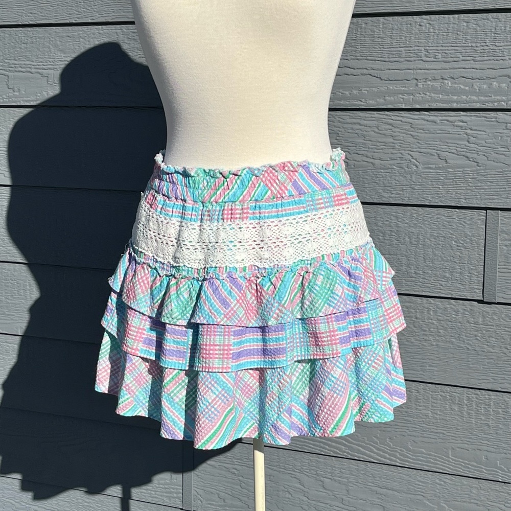 LoveShackFancy Candyland Plaid Corbett Skirt NWT - Picture 3 of 9